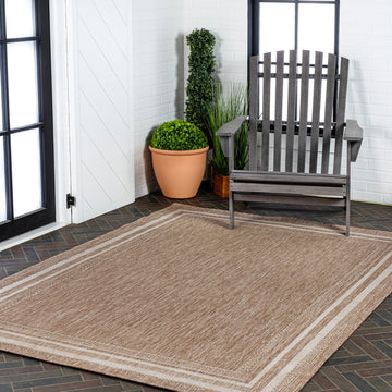 Lido Traditional Casual Pinstripe Border Area Rug